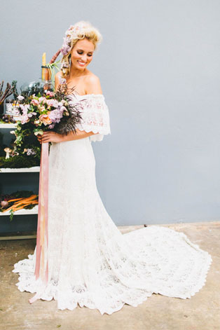 Тренд лета: свадебные платья с обнаженными плечами, образ невесты