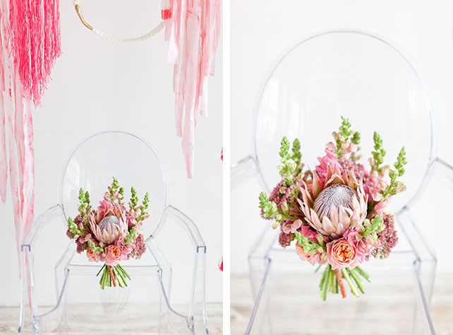 Tropical modern wedding, романтическая свадьба с яркими акцентами, букет невесты