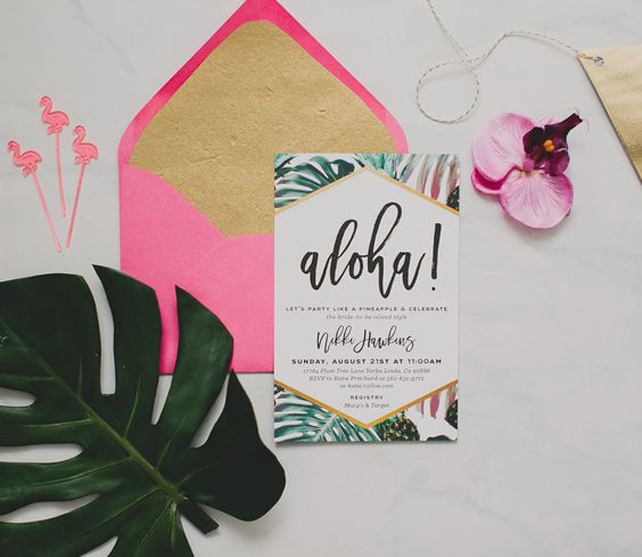 36 идей для свадебной полиграфии в тропическом стиле 