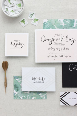 36 идей для свадебной полиграфии в тропическом стиле 