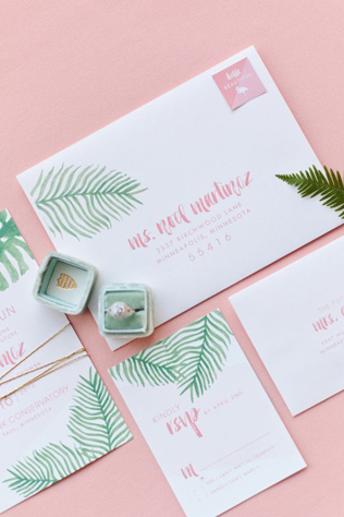 36 идей для свадебной полиграфии в тропическом стиле 