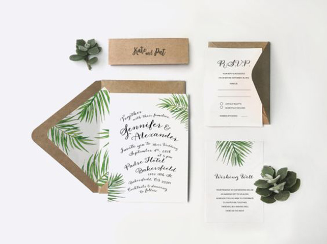 36 идей для свадебной полиграфии в тропическом стиле 