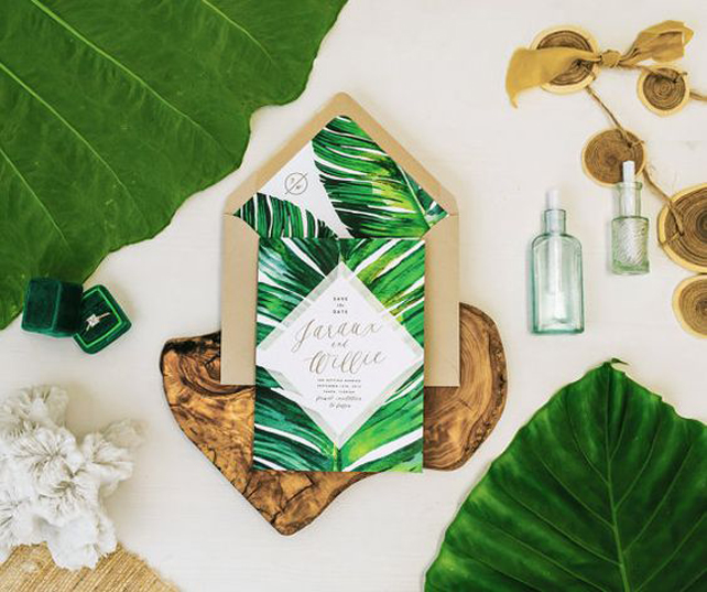 36 идей для свадебной полиграфии в тропическом стиле 