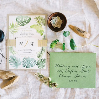 36 идей для свадебной полиграфии в тропическом стиле 