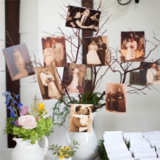 Украшение рамками для фотографий комнаты невесты