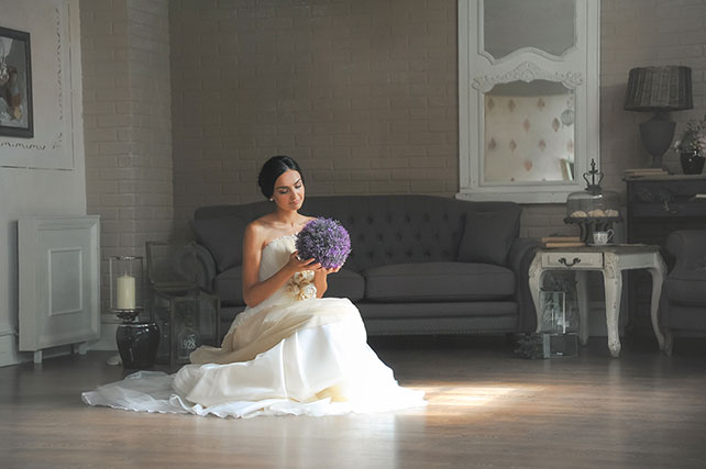 утро невесты, невеста с букетом