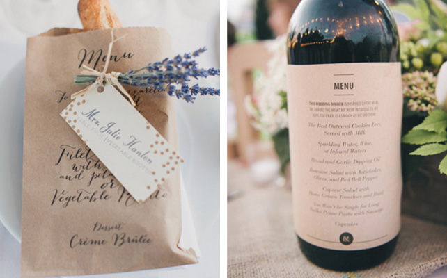 креативное меню для гостей на свадьбе