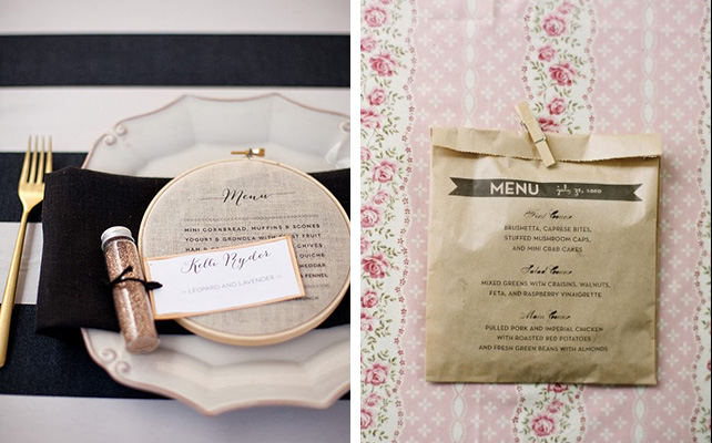 креативное меню для гостей на свадьбе