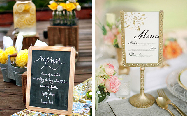 банкетное меню для гостей на грифельной доске