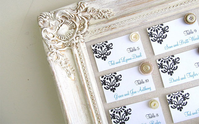 план рассадки гостей в винтажном стиле