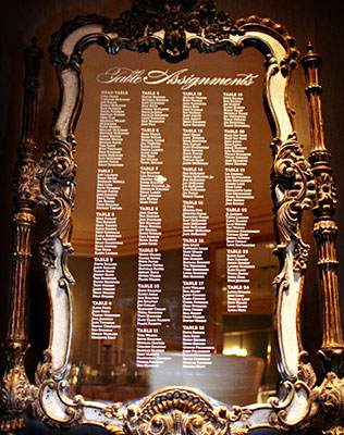 план рассадки гостей в гламурном стиле