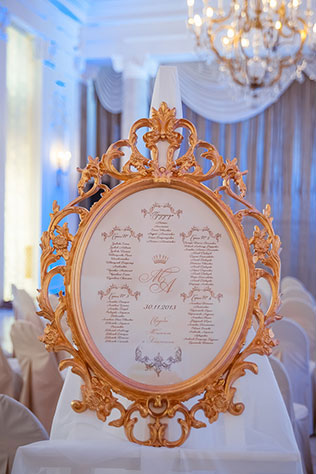 план рассадки гостей в гламурном стиле
