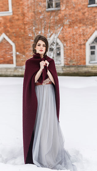 Винтажная нежность: зимняя свадебная фотосессия, образ невесты