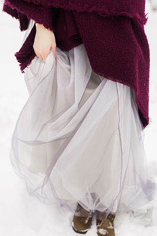 Винтажная нежность: зимняя свадебная фотосессия, платье невесты