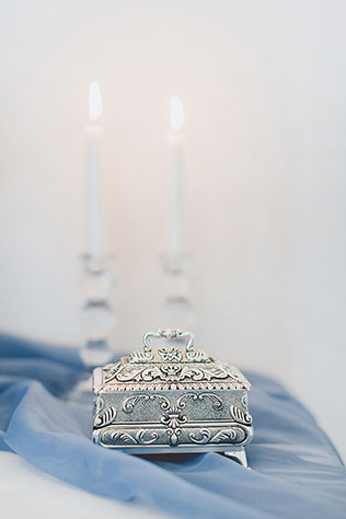 Воздушное утро невесты в голубых тонах, шкатулка