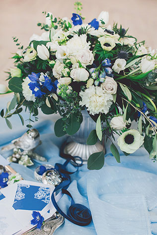 Воздушное утро невесты в голубых тонах, букет невесты