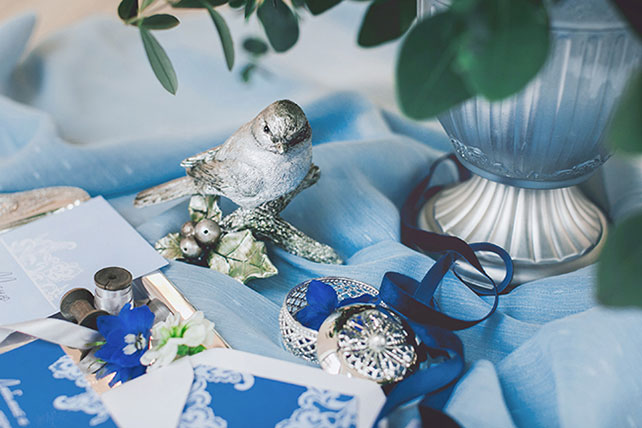 Воздушное утро невесты в голубых тонах, элементы декора