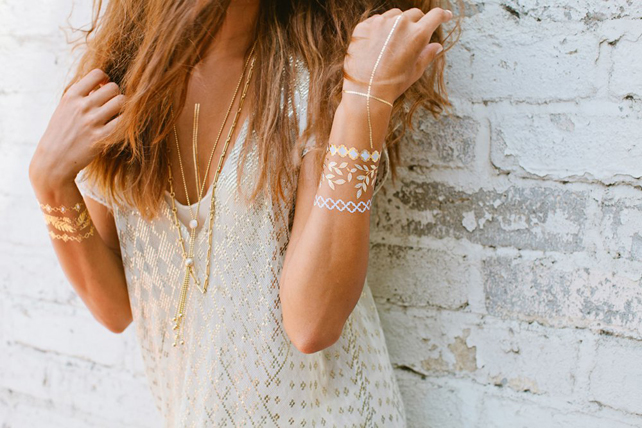 Золотая лихорадка: временные татуировки, роспиь рук - браслеты