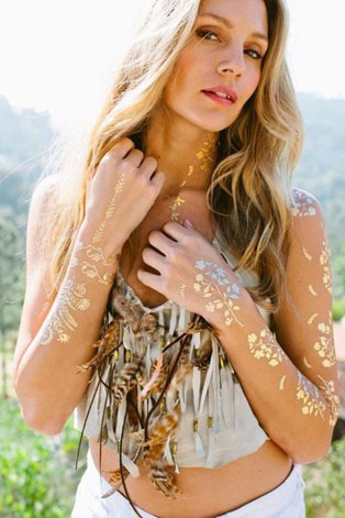 Золотая лихорадка: временные татуировки, роспись тела