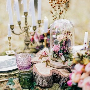 Маленький мир: зеленый террариум в свадебном оформлении