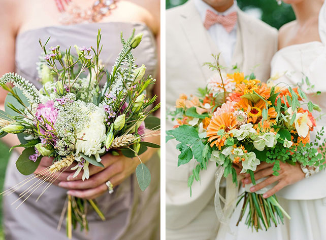 34 нежных свадебных букета из полевых цветов