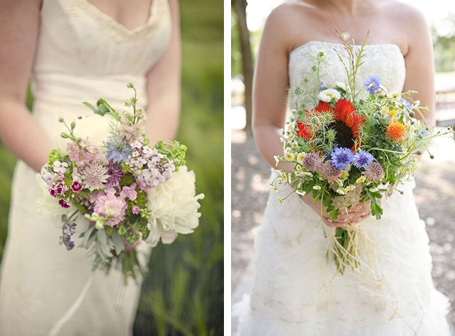 34 нежных свадебных букета из полевых цветов