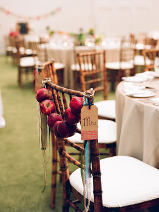 яблоки в декоре свадьбы, фотосессия