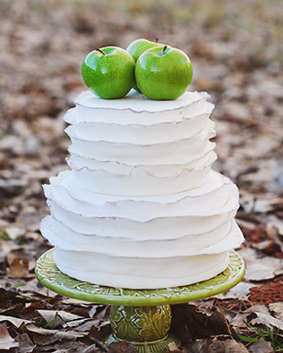 яблоки в декоре свадьбы, торт