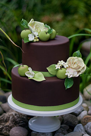 яблоки в декоре свадьбы, торт