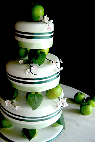 яблоки в декоре свадьбы, торт