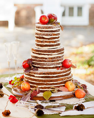 яблоки в декоре свадьбы, торт