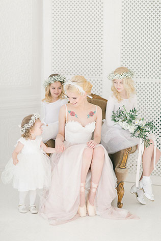 Утро невесты: завтрак балерины, невеста с детьми