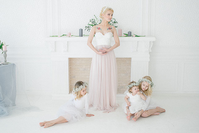 Утро невесты: завтрак балерины, невеста с детьми