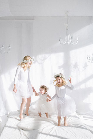 Утро невесты: завтрак балерины, невеста с детьми