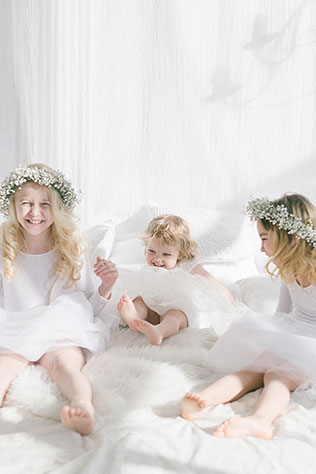 Утро невесты: завтрак балерины, невеста с детьми