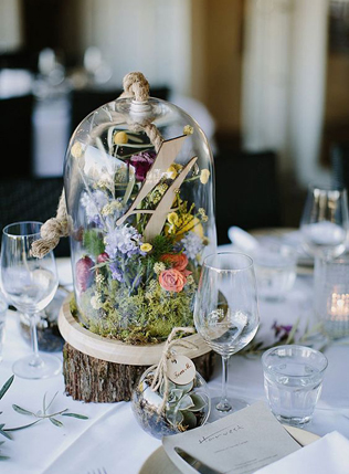 Маленький мир: зеленый террариум в свадебном оформлении 