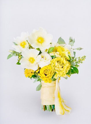 Свадьба в жёлтом цвете, букет невесты