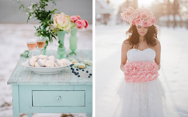 Зимняя фотосессия на свадьбе