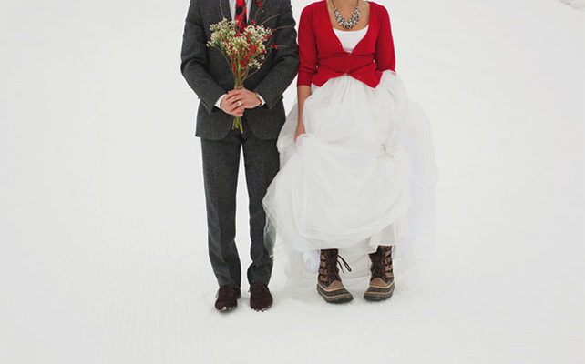 Зимняя фотосессия на свадьбе