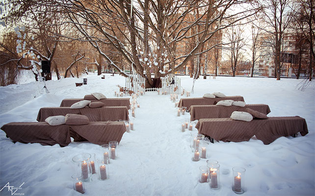 зимняя свадебная арка