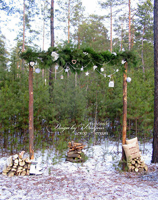 зимняя свадебная арка