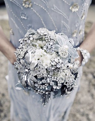 зимний букет невесты из брошей