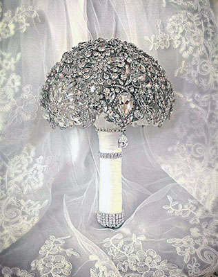 зимний букет невесты из брошей