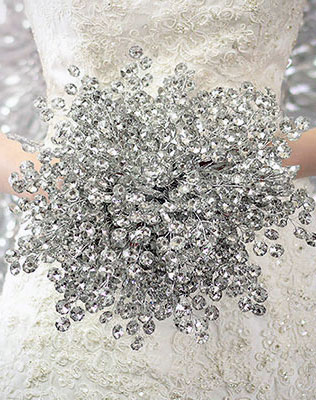 зимний букет невесты из кристаллов