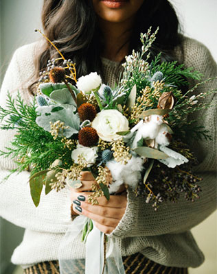 зимний букет невесты