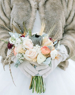 зимний букет невесты