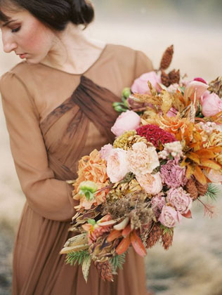 Золотая осень: 30 потрясающих букетов для невест 