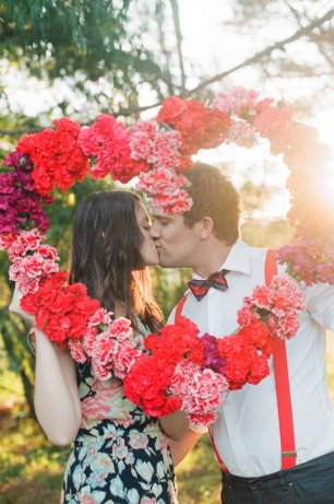 Цветы для фотосессии в сердце