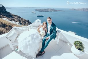 Церемония бракосочетания на Санторини
