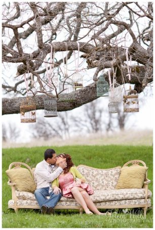 Фотосессия на природе с декоративными клетками